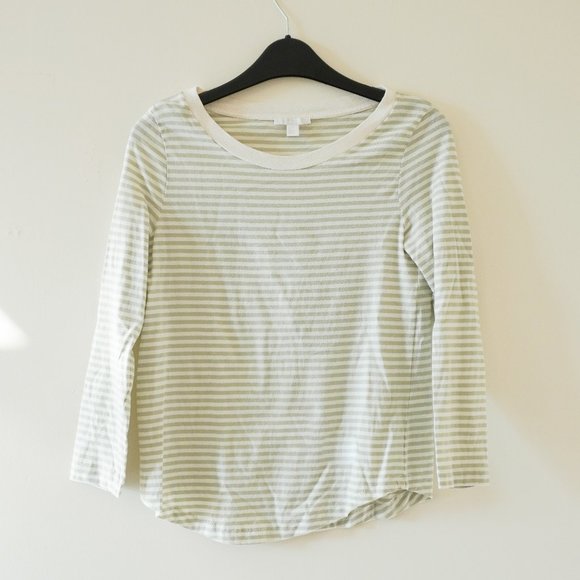 COS Green striped 3/4 length tee - Picture 1 of 5